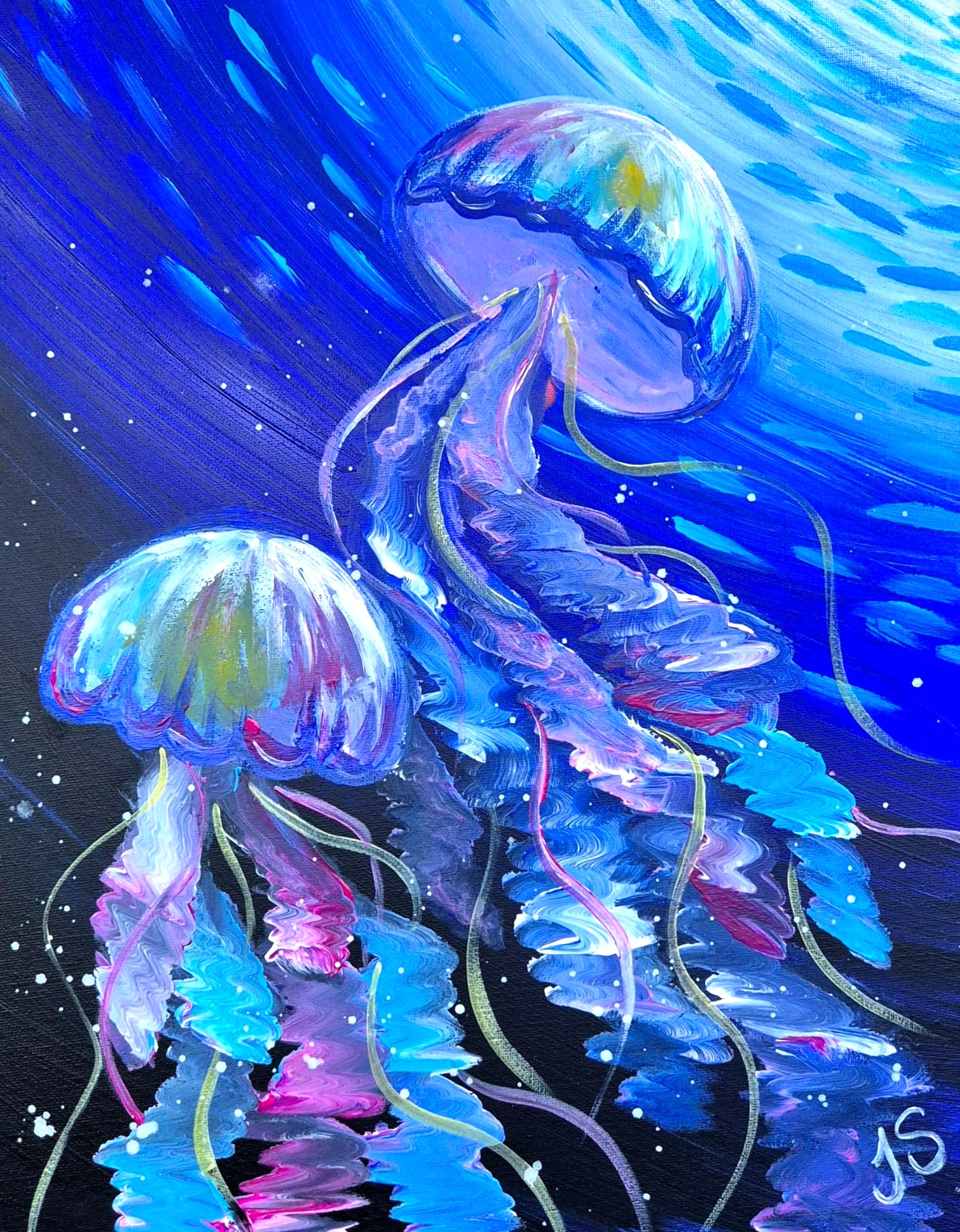 Jellyfish Pair painting